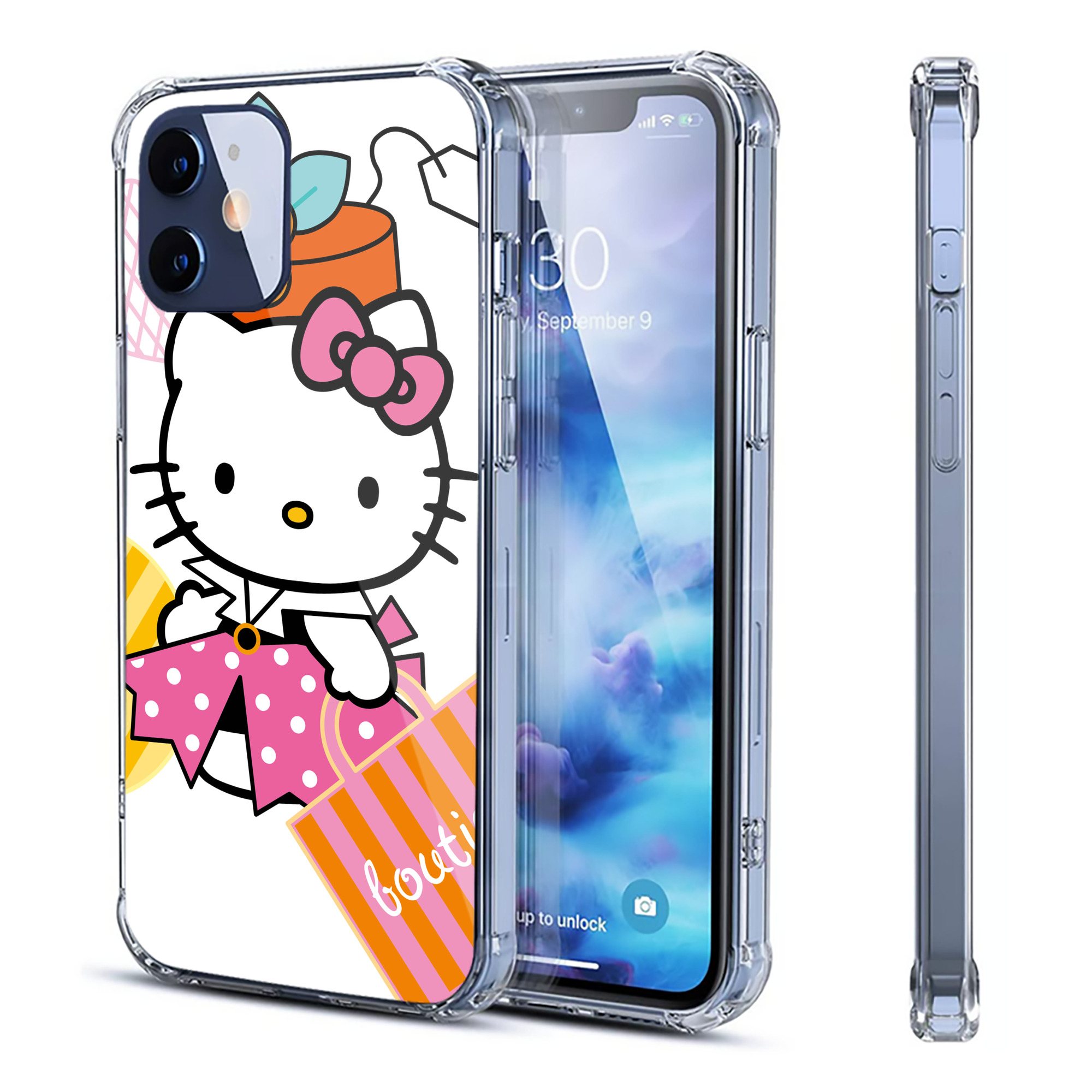 （画像用） Hello Kitty ハローキティ 【iPhone 12シリーズ対応】透明スマホケース（クリアソフトケース）